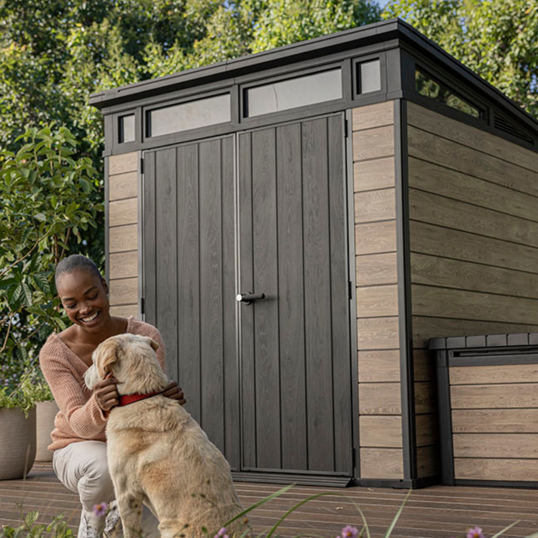 Signature Collection:  7x7ft (2.1m x 2.1m) Pent Shed Ashwood | PREORDER JUNE